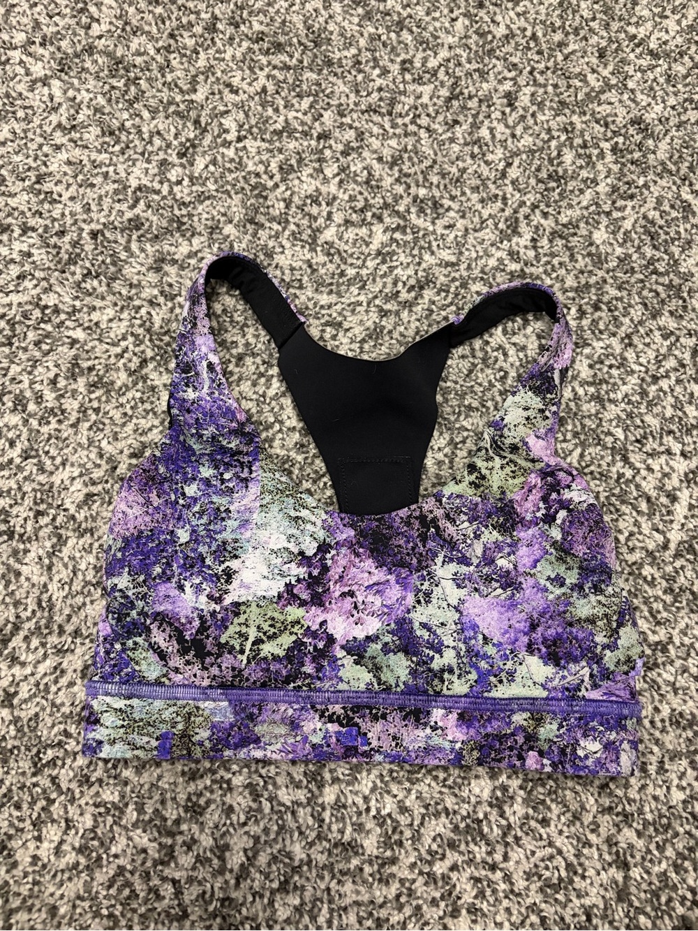 Purple Floral Print Lululemon Sports Bra